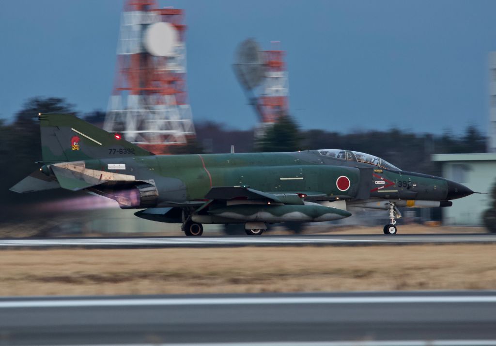 McDonnell Douglas F-4 Phantom 2 (77-6392) - RF-4EJ of the 501st Tactical Reconnaissance Squadron departing Hyakuri Air Base for an evening sortie (please view in "full" for highest image quality)