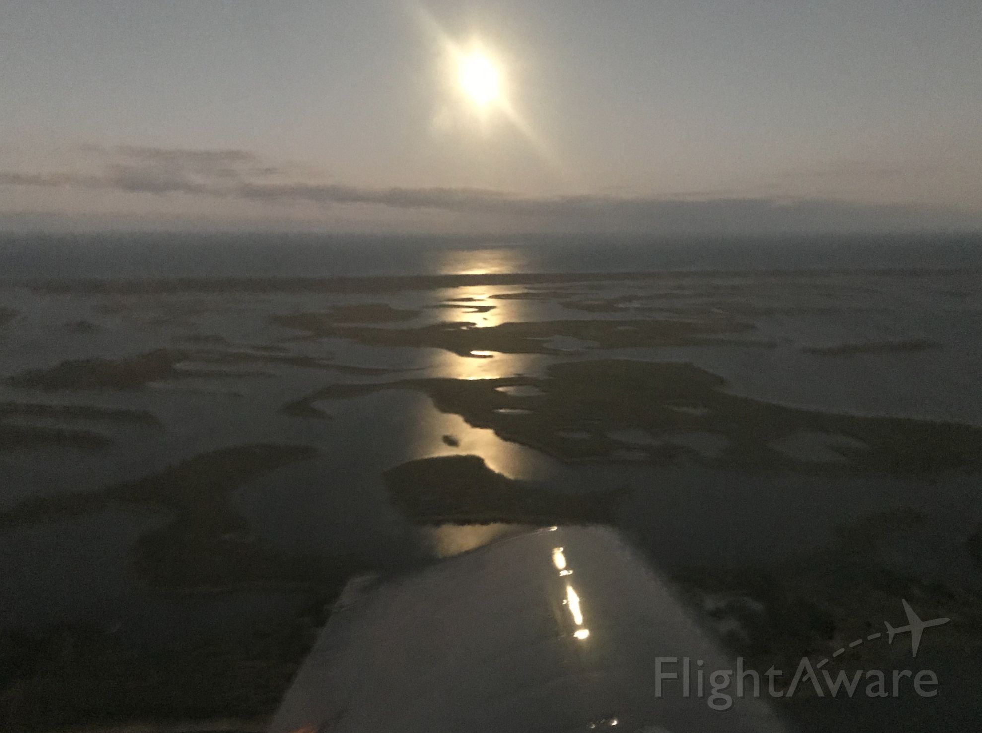 — — - Picture of the super full moon rising this evening over New Smyrna Beach FL from our RV-10.  1/20/19