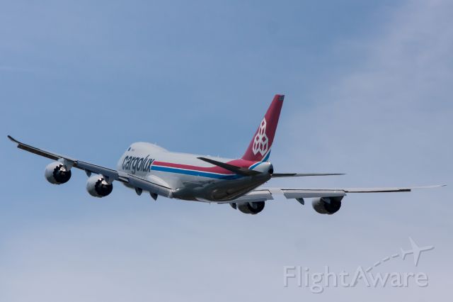 BOEING 747-8 (LX-VCE) - Cargolux 747-8F departing for a test flight.