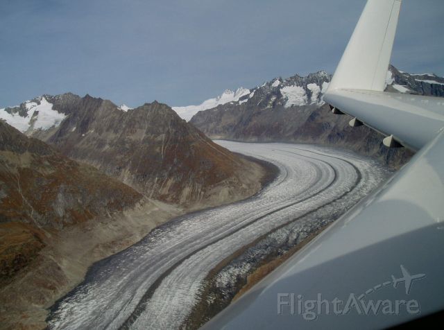 VELOCITY Velocity (HB-YHV) - My Velocity 173FG HB YHV over Europes longest glacier in Switzerland