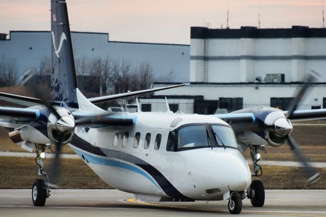 Gulfstream Aerospace Jetprop Commander (N45RF) - N45RF arriving into the FBO ramp at the Buffalo Niagara International Airport from Rome NY (KRME) as "NOAA 45"