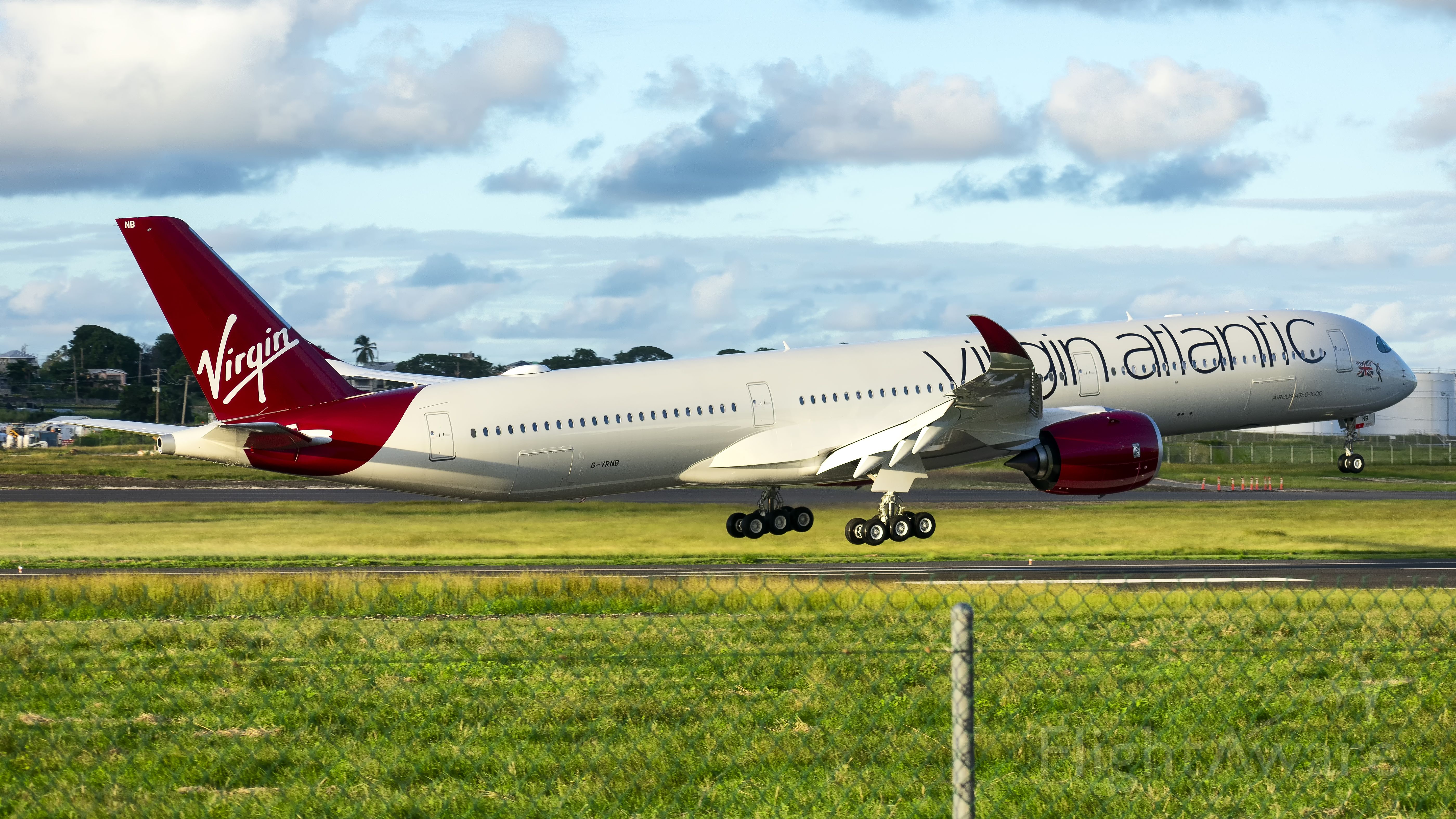 Airbus A350-1000 (G-VRNB) - The first A350-1000 to visit Barbados! br /Also, Virgin's New A35K named "Purple Rain"!