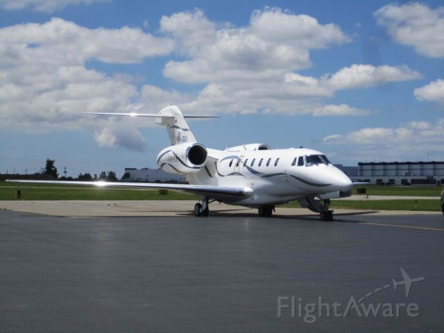 Cessna Citation X (HB-JGU) - Arriving from Reykjavik for a fueling stop at  at Buffalo-Niagara Airport 6.13.12