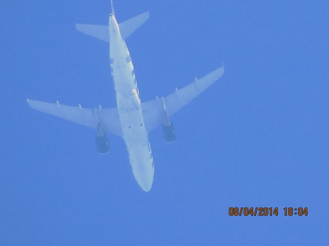 Airbus A319 (N947FR) - Frontier flight 226 from DEN to Branson Mo over Southeastern KS (78KS) at 20k feet.