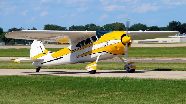 Cessna LC-126 (N3457V) - A beautiful Cessna 195 arriving at Oshkosh for the 2019 AirVenture