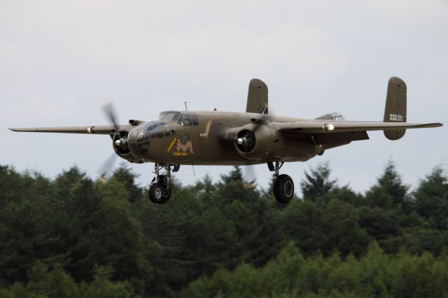 North American TB-25 Mitchell (PH-XXV) - B-25 44-29507 of the Royal Netherlands Historic Flight on finals at her homebase at Gilze-Rijen AB,the Netherlands