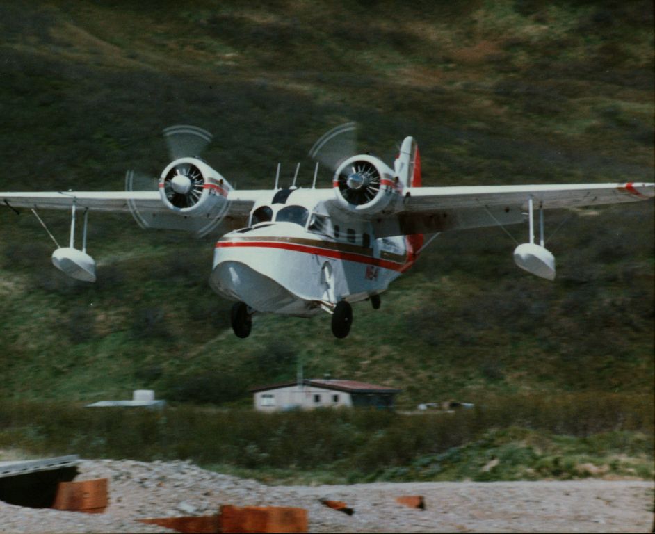 Grumman Goose (N641) - Bryan Carricaburu landing at Falce Pass, Alaska with the mail.