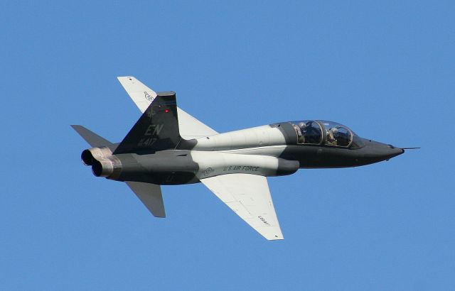 06-5417 — - A T-38C from the 80th FTW joint Euro-NATO group, banks away from runway 25.