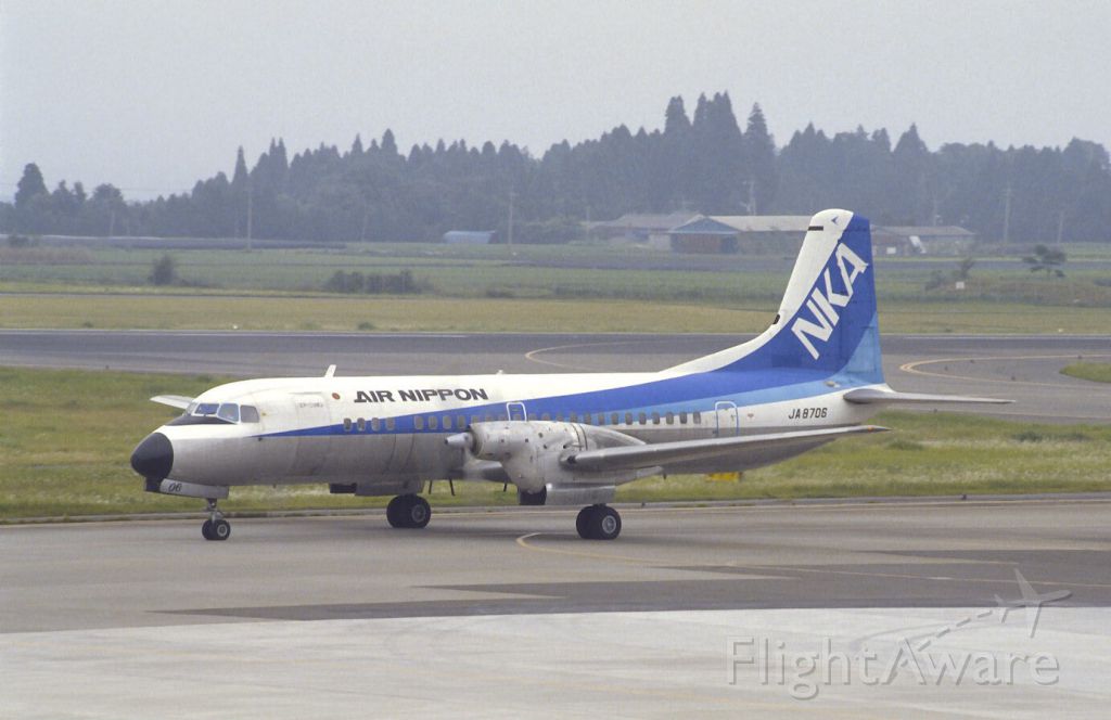 NAMC (1) YS-11 (JA8706) - Taxing at Kagoshima Intl Airport on 1988/06/19