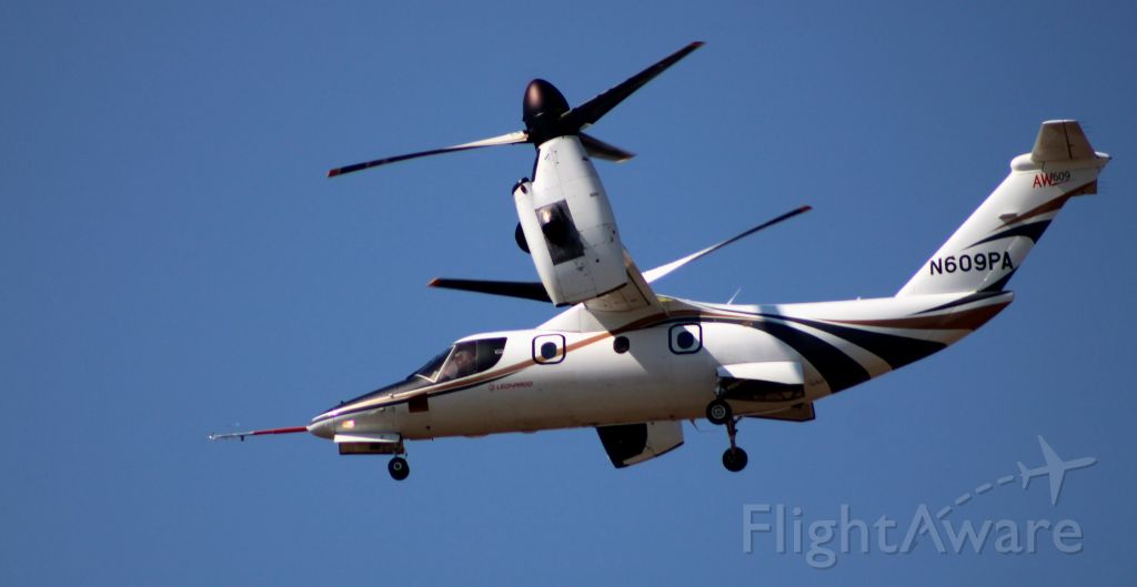 Bell BA-609 (N609PA) - Sporting it's latest livery is this 2016 Leonardo AW609 Tiltrotor Aircraft in the Winter of 2022.