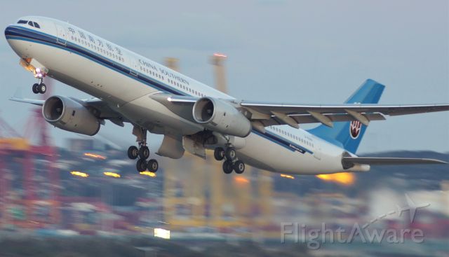 Airbus A330-300 (B-8366) - A China Southern A333 Departing out of Sydney Airport before Sunset, Shot with the Panasonic FZ1000 Mark 2 from P7 International Carpark