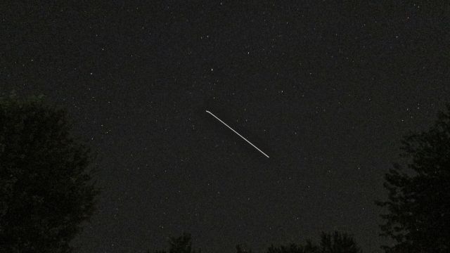 — — - The International Space Station passing overhead, northeastern Ohio, August 16, 2015