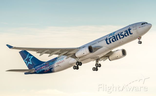 Airbus A330-300 (C-GTSD) - Air Transat 268 with an aggressive climb off runway 23 heads to Cancun