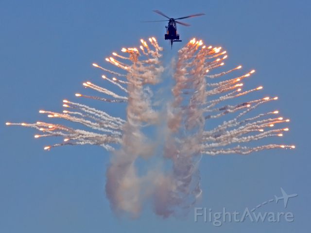 SAAF1226 — - South African Air Force Oryx deploying flares