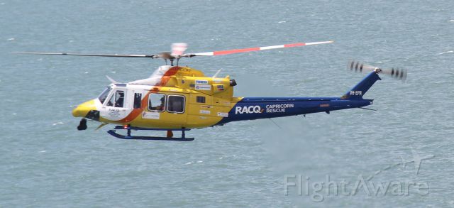 Bell 412 (VH-EPR) - Working with the Coast Guard on a simulated practice at Break Point, near Yeppoon