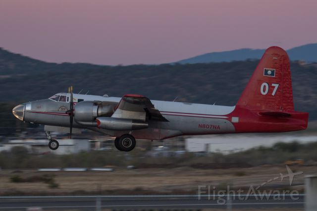 Lockheed P-2 Neptune (N807NA) - Late departure for the Gap Fire August 27th, 2016.
