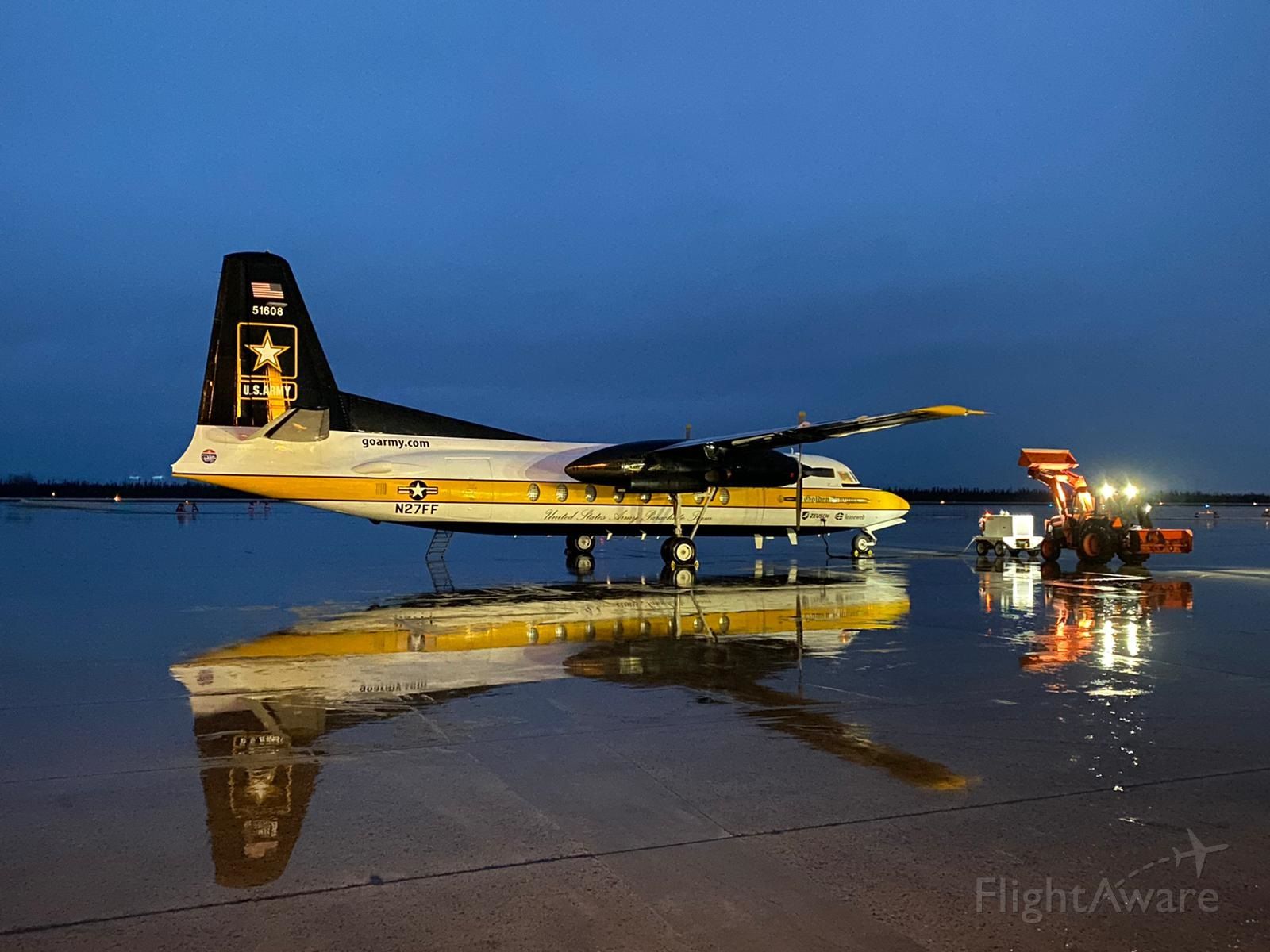 FAIRCHILD HILLER FH-227 (N27FF) - Ferry flight to The Netherlands, "back home"after 35 years service at Golden Knights.