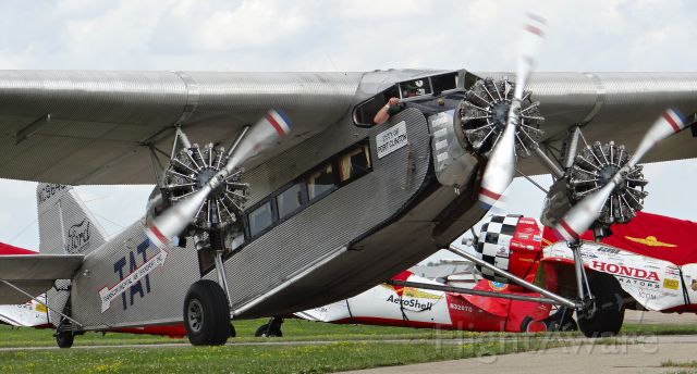 Ford Tri-Motor (N9645) - EAAs Ford Tri-Motor taxing out for departure at Oshkosh AirVenture 2015!