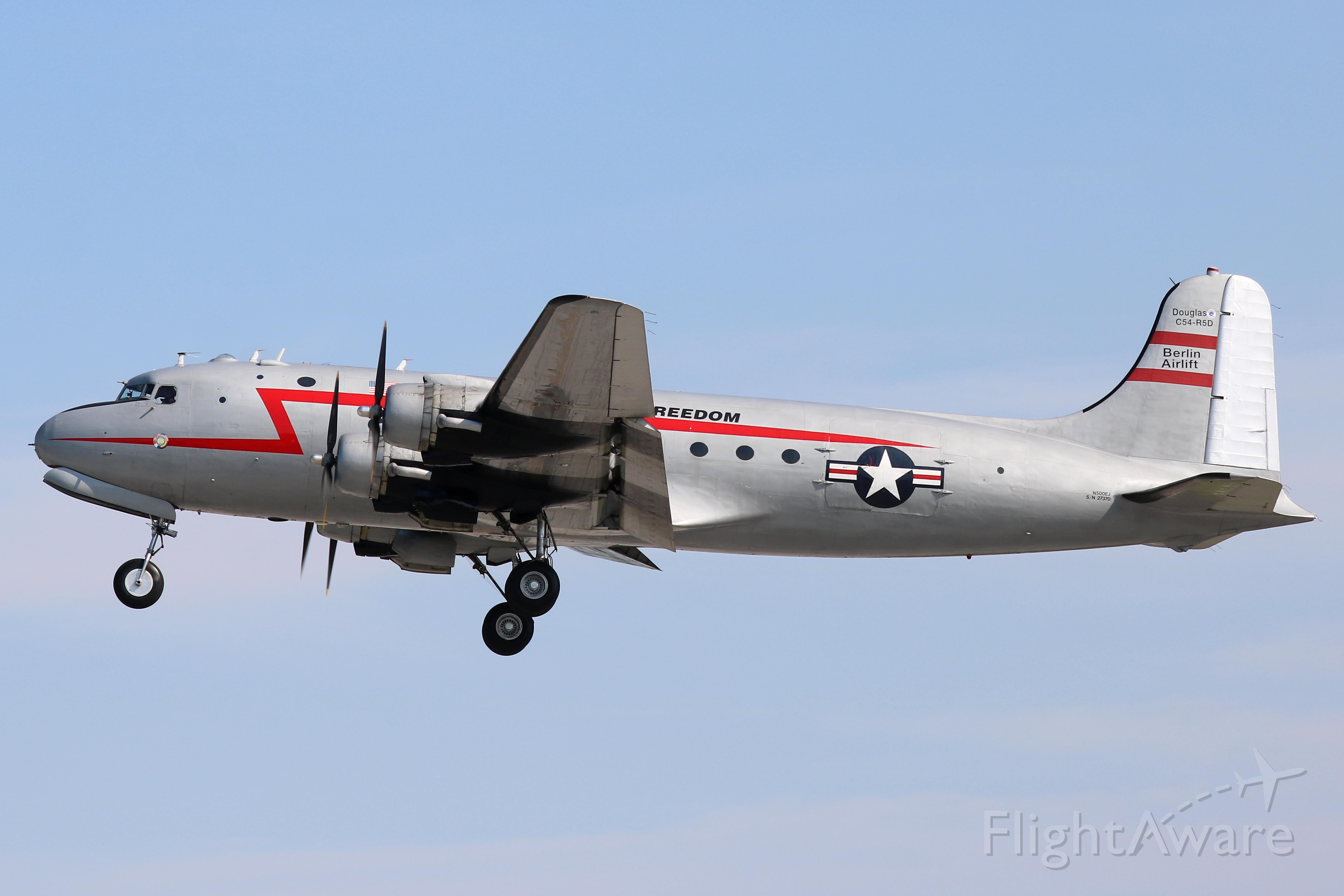Douglas C-54 Skymaster (N500EJ) - Spirit of Freedom, a 1945 Douglas C-54E, owned by The Berlin Airlift Historical Foundation, seen on 15 Jul 2019.