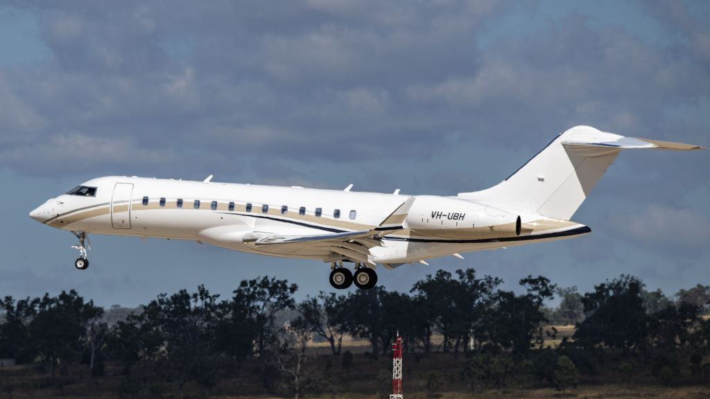 VH-UBH — - Bombardier Global Express BD-700 arriving at Toowoomba Wellcamp Airport from Melbourne 23-04-2020