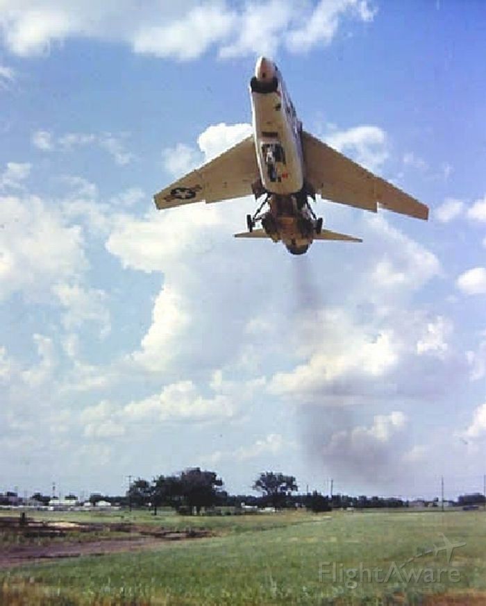 LTV F-8 Crusader (UNK) - RF-8 Crusader landing Navy Dallas, late 1960s.