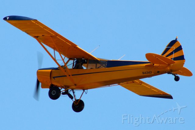 Piper L-21 Super Cub (N4343) - Just shortly after dropping off a banner. Photo taken on 9/6/2020.