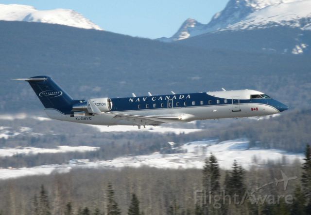 Canadair Regional Jet CRJ-200 (C-GNVC) - Low pass Smithers Airport, CYYD.