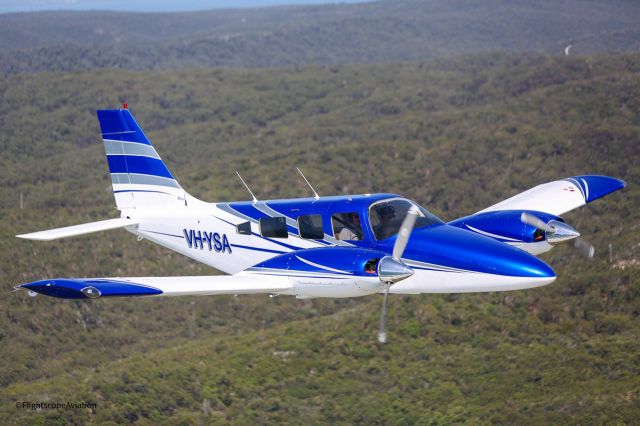 Piper Seneca (VH-YSA) - An aerial shot of Piper 34 Seneca III in Queensland with the owner flying.