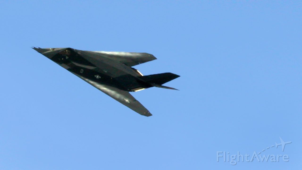 Lockheed Nighthawk — - Lockheed F-117 Nighthawk low altitude fly-by with vapor forming over the wings. Naval Air Station Whidbey Island, Washington.