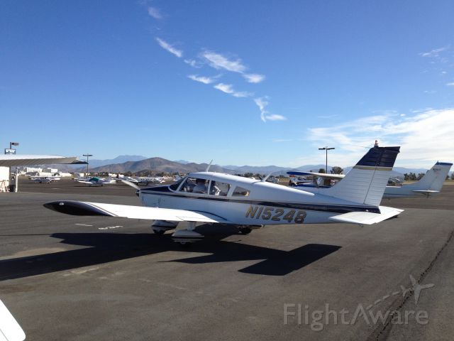 Piper Cherokee (N15248) - Taxing from mid field to Runway 36, during a santa-ana wind event.
