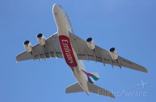 Airbus A380-800 (A6-EDE) - A6-EDE Bound for Auckland