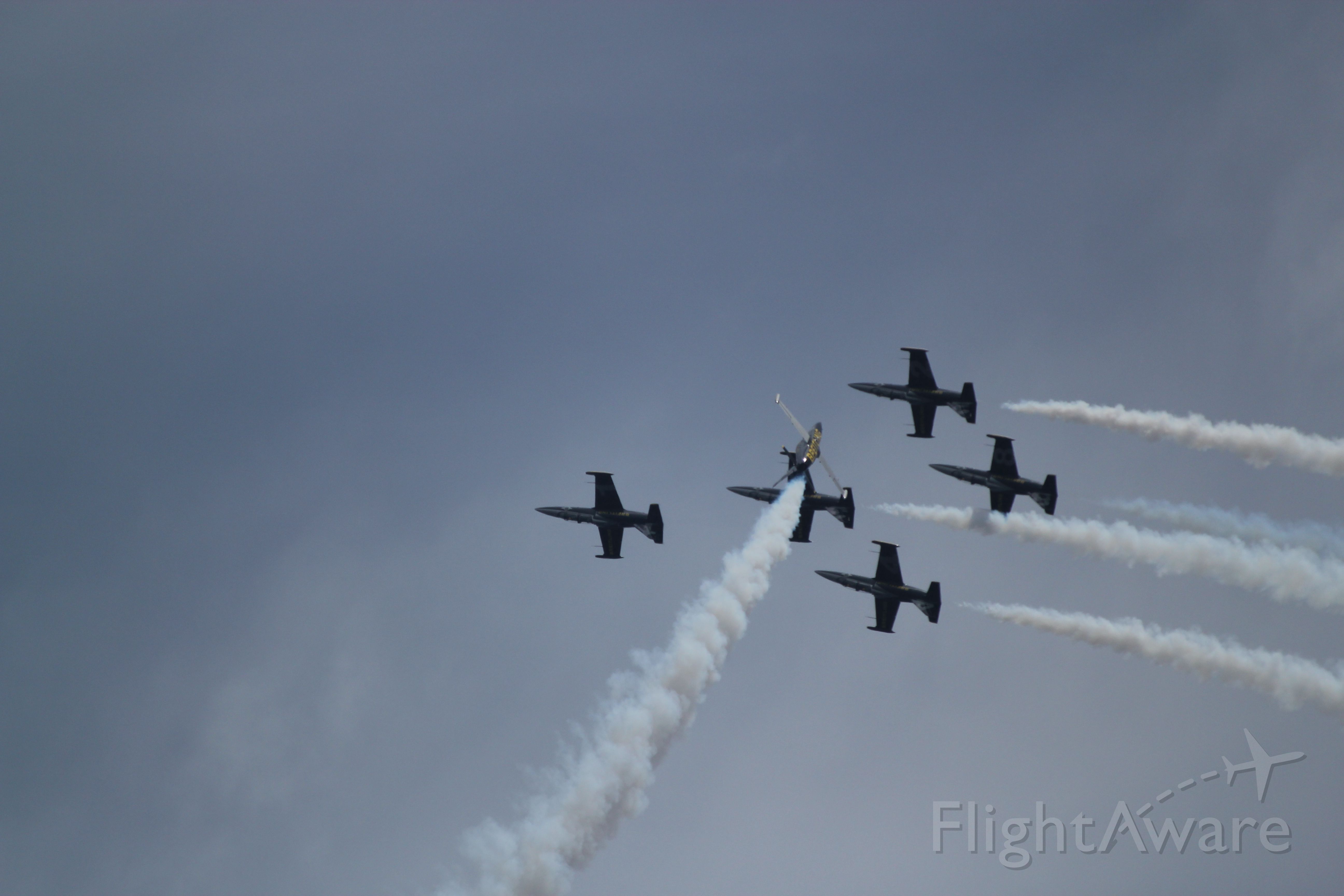 — — - Breitling air performers at the Beth Page Air Show Long Island, NY May, 2015.