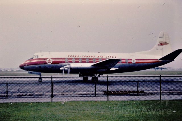 — — - Photo isn't the best (scanned from a 35mm slide), found this photo of the first airliner I rode on as a kid in 1960.  Vickers Viscount at Chicago Midway airport before takeoff to Toronto