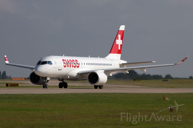 Bombardier CS100 (HB-JBA) - SWR391 starting the roll on the flight back to Zurich.  