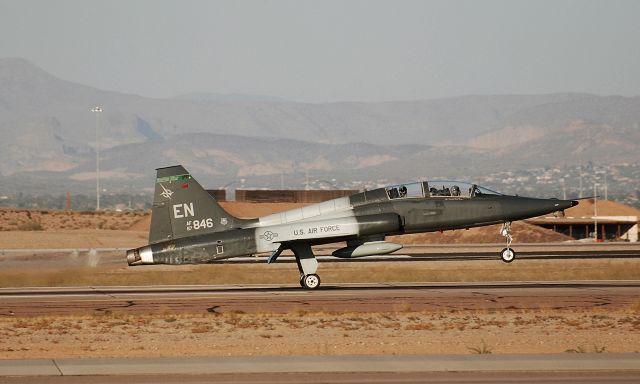 Northrop T-38 Talon (AF67846) - A T-38 from Sheppard Air Force Base landing Mesa Williams Gateway Airport.