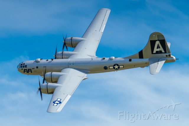 Boeing B-29 Superfortress (N529B) - One of two flying B-29's in the world. B-29 "FiFi" over Reading, PA airport during the annual WWII weekend in June of 2019.