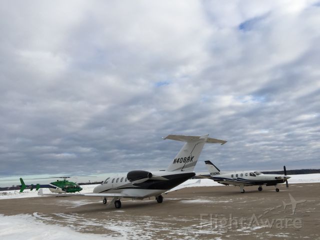 Cessna Citation CJ1 (N408RK) - A trio of 3 great aircraft, the Citation M2 (N408RK) , THe TBM-850 (N580MA) , and the Bell 407 (N723PH).  