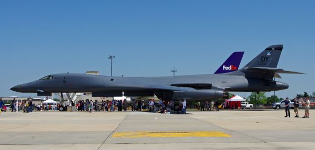 Rockwell Lancer (86098) - McGUIRE AIR FORCE BASE-WRIGHTSTOWN, NEW JERSEY, USA-MAY 12, 2012: Pictured on static display at the Open House and Air Show was a B-1B Lancer from the 28th Bomb Squadron based at Dyess AFB in Texas.