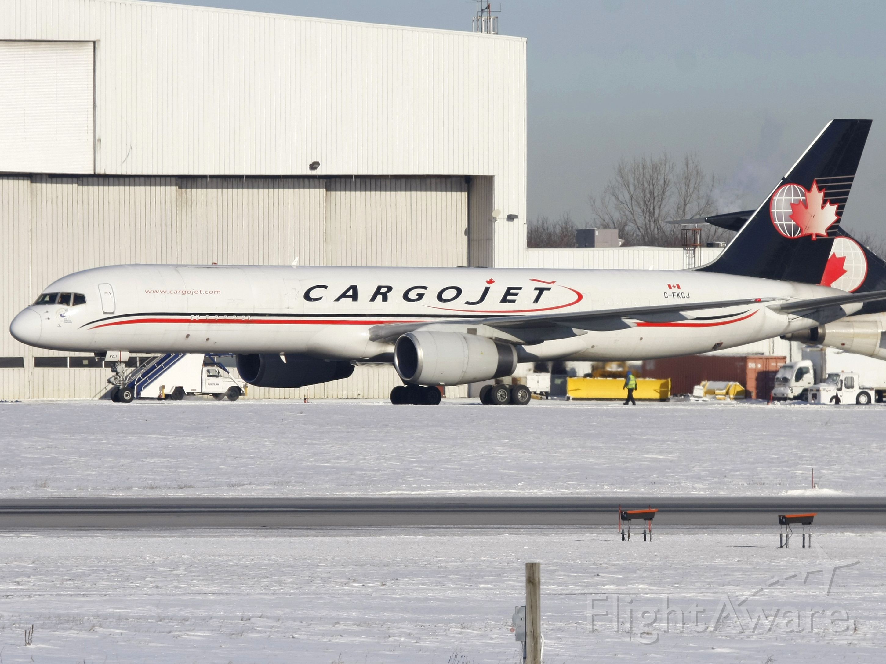 Boeing 757-200 (C-FKCJ) - Jan 17, 2011 - Taxiing to the de-icing bay