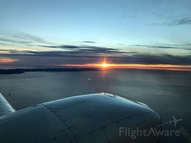 Beechcraft 55 Baron (N7123N) - Sunset over the Channel Islands
