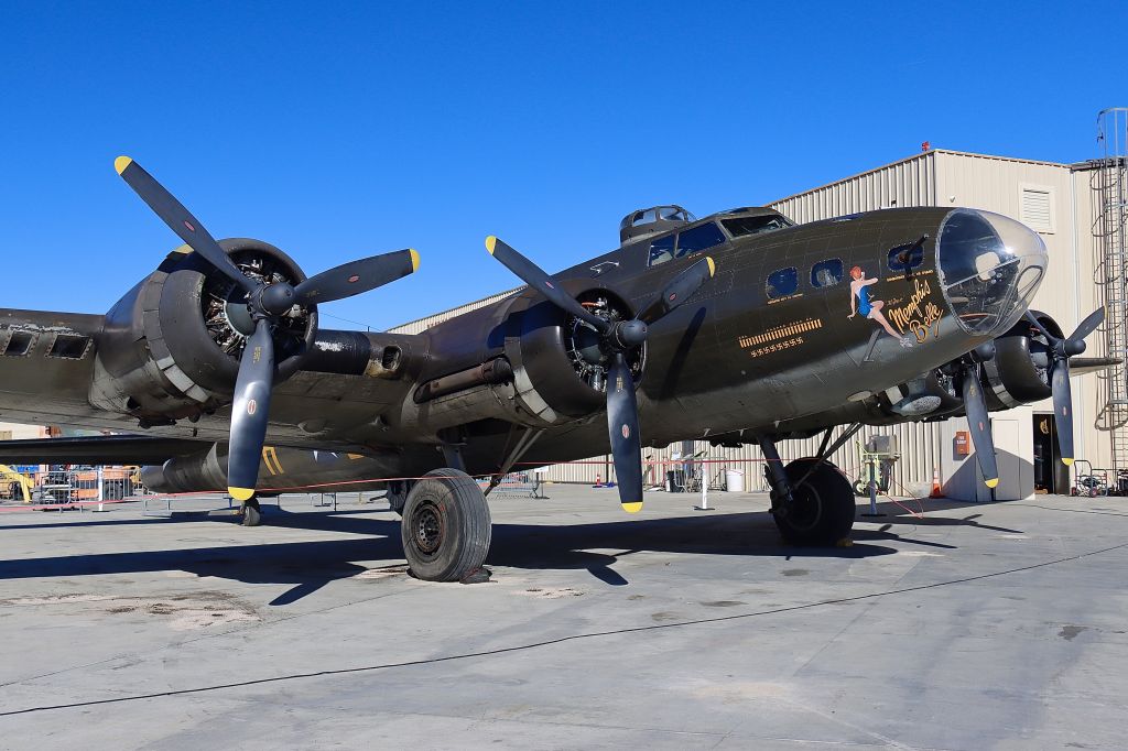 Boeing B-17 Flying Fortress (N3703G) - The aircraft used in the 1990 movie "Memphis Belle."  Currently under restoration at Palm Springs Air Museum, CA