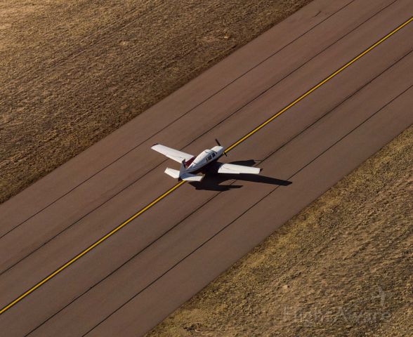 Mooney M-20 Turbo (N5808B) - Aerial photo of the plane while taxiing.