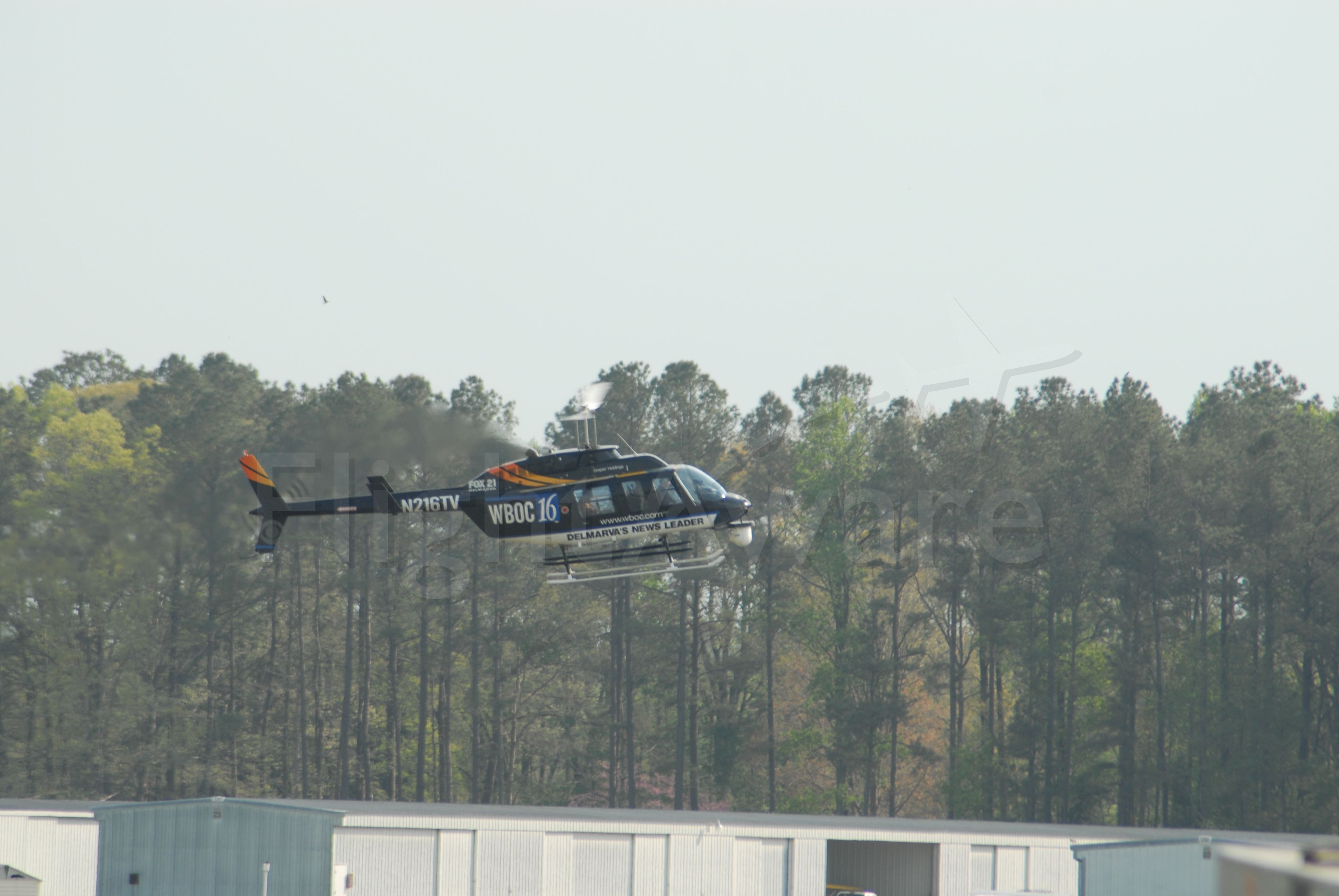N216TV — - Bell 206L at SBY Airport. returning from a story. WBOC TV News Helicopter