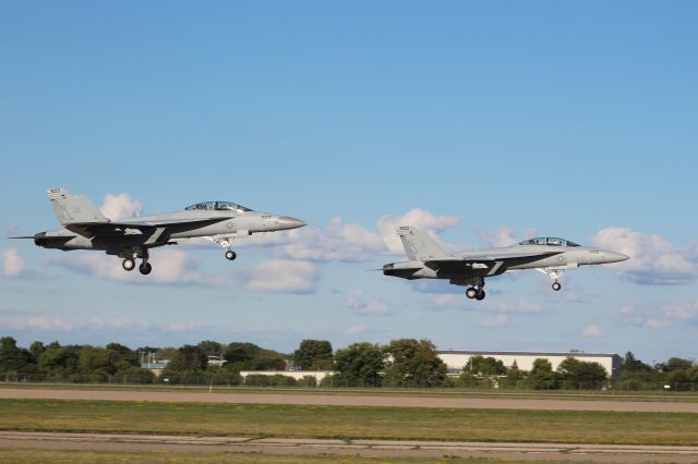 McDonnell Douglas FA-18 Hornet — - EF-18 Growlers from Whidbey Island Washington Station taking off as a Demo Tean AirVenture 2022. 