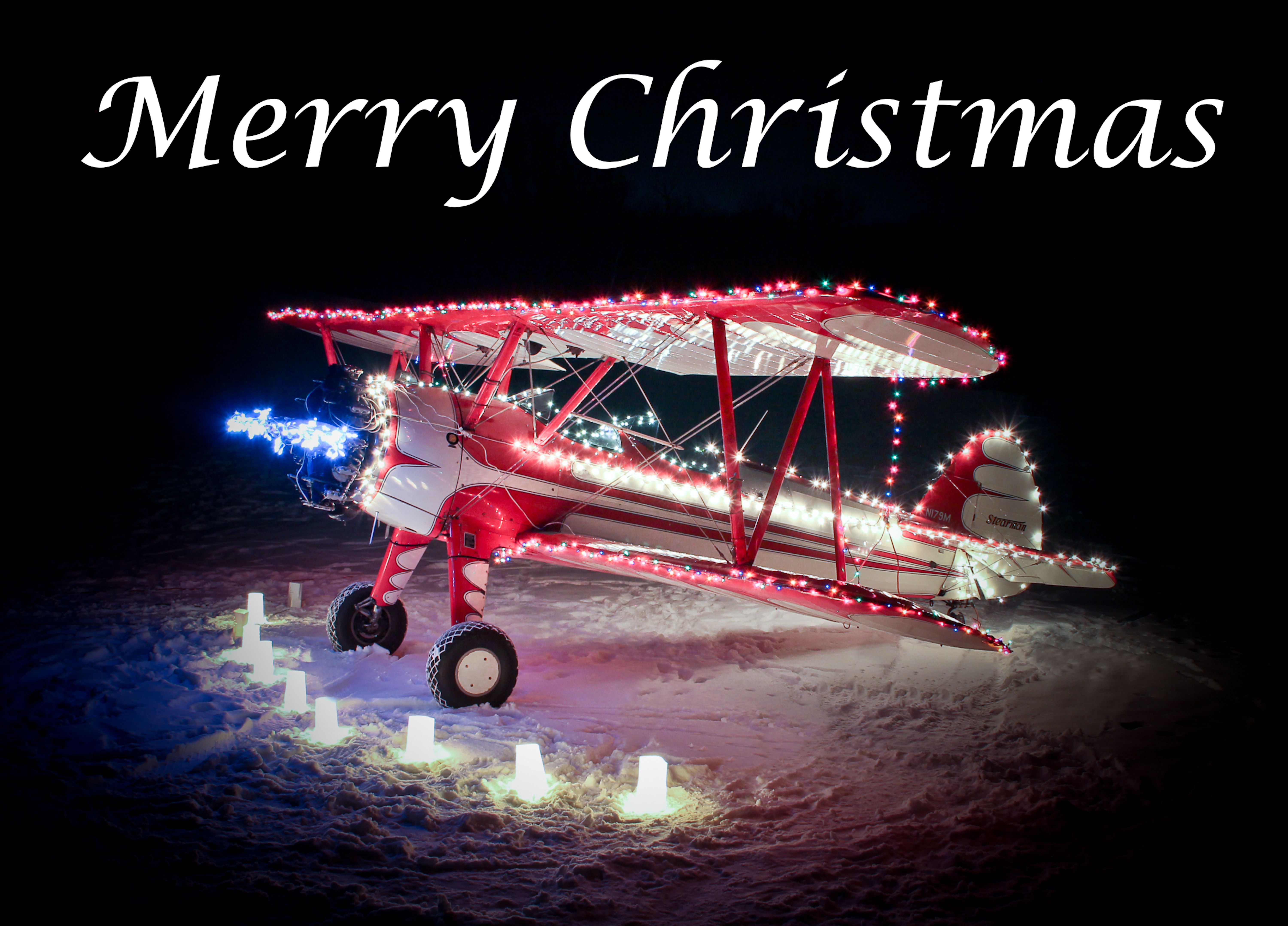 N179M — - Decorated my friends Stearman for Christmas