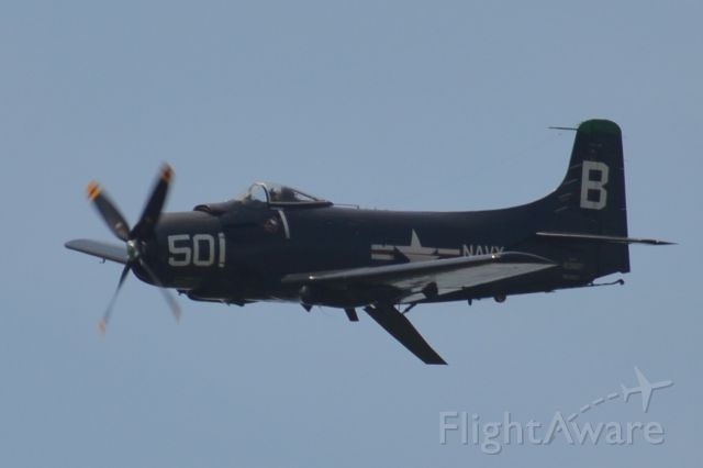 REARWIN Skyranger (N23827) - Douglas AD-4 Skyraider with speed brake extended at Warbirds over the Beach at Virginia Beach Virginia on Saturday, 16 May 2015.