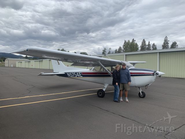 Cessna Skyhawk (N5754E) - Outside hangar A-1; taking Marcia for a flight.