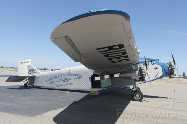 Experimental 100kts-200kts (N8407) - 1929 Ford Tri Motor (Ford 4-AT-E) at Fresno Chandler Executive Airport (KFCH) on April 26, 2015.