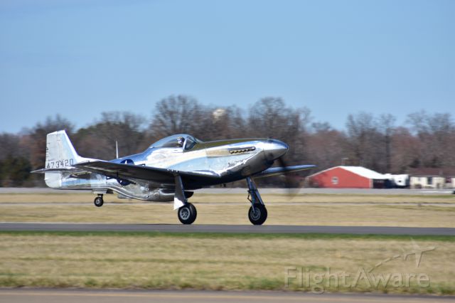 North American P-51 Mustang — - P-51 taking off runway 11