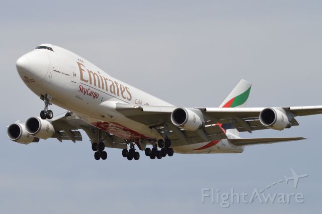 OO-THD — - Emirates Cargo 747 on approach into London Heathrow . Shot taken from the world famous Myrtle Avenue